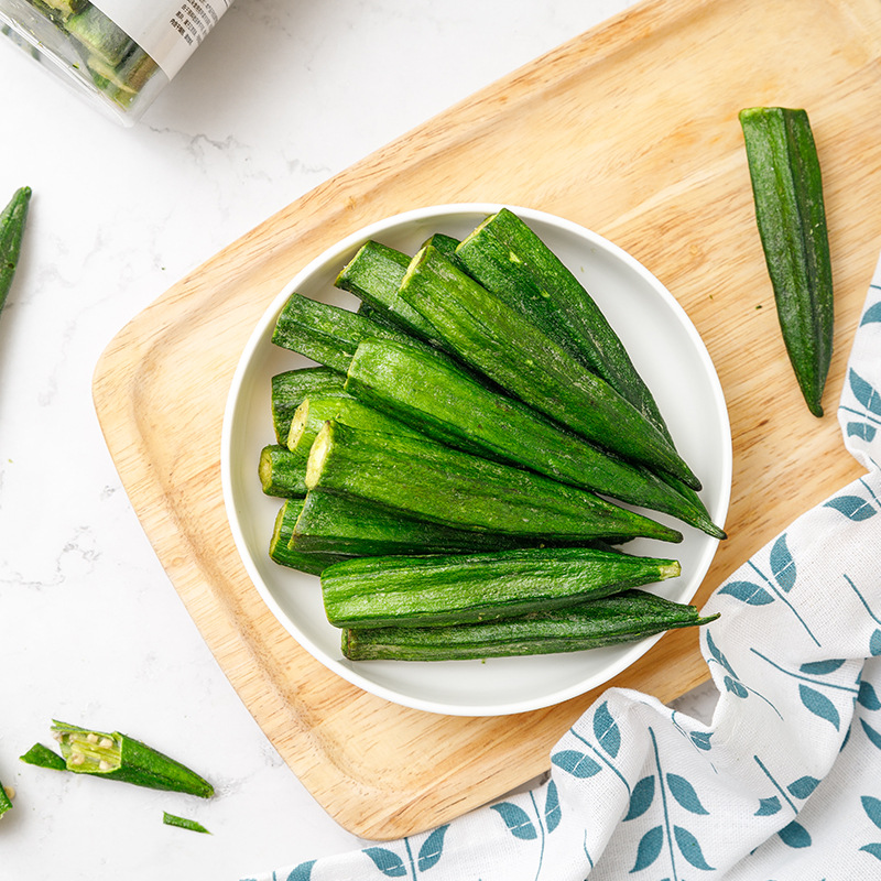 Fried okra vegetable for ready-to-eat snacks