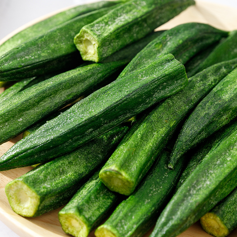 Natural fried okra without additives