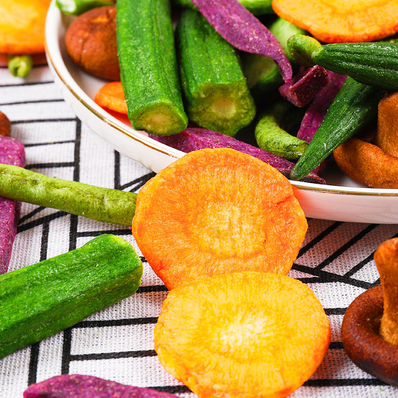 Bulk fried mixed vegetables for snack production