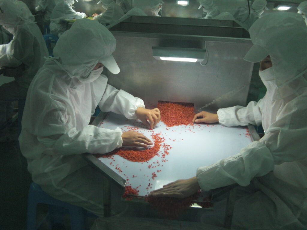 quality control testing dehydrated vegetables moisture and safety