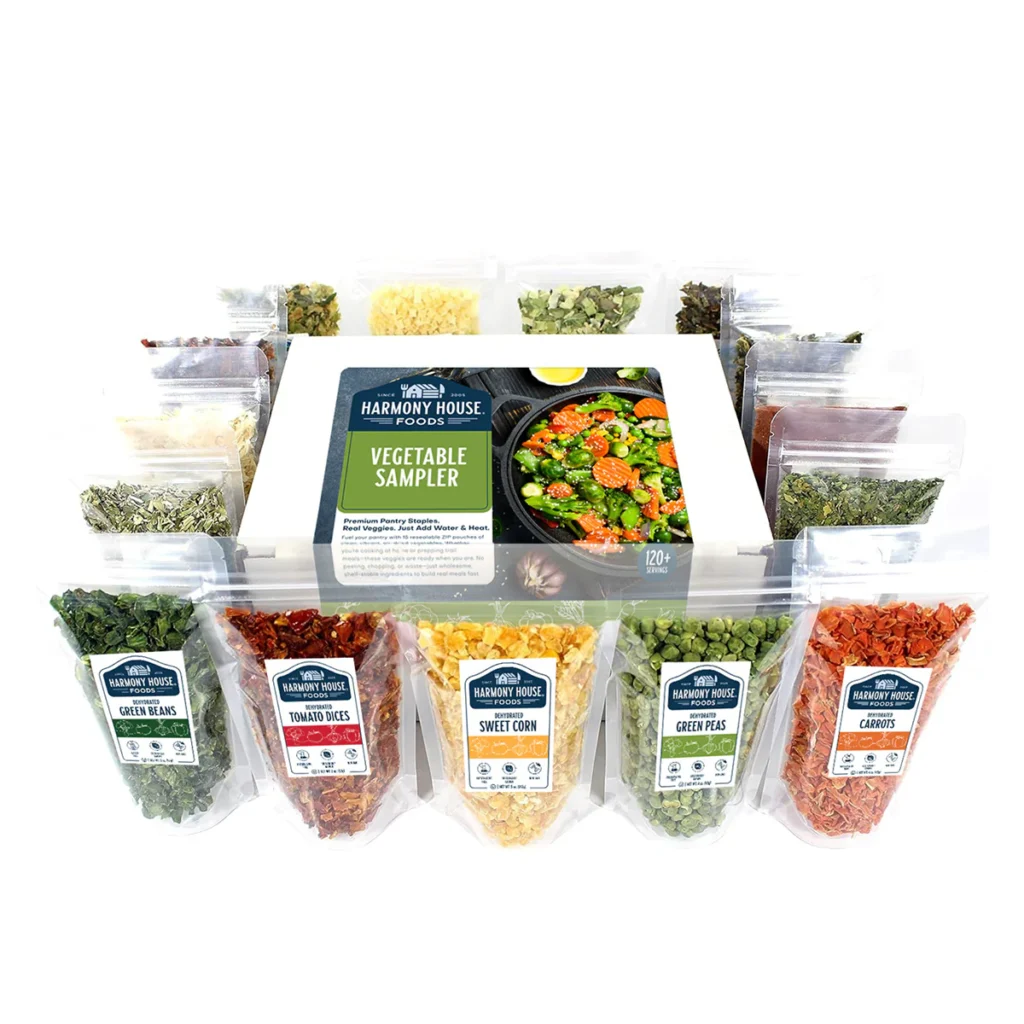 seasoning packet with dehydrated vegetables