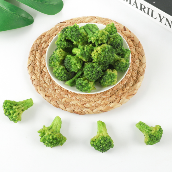 vacuum fried broccoli floret crown stem color and surface quality review
