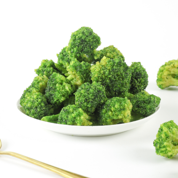 vacuum fried broccoli retail bowl and packing evaluation for snack brands