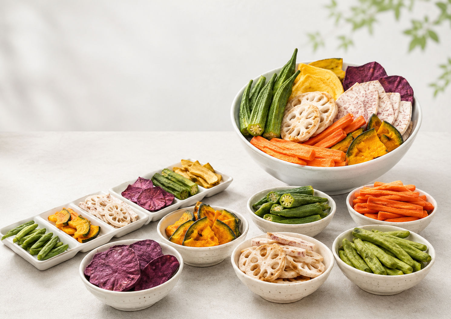 vacuum fried vegetable snacks supplier mixed VF vegetable chips for bulk buyers