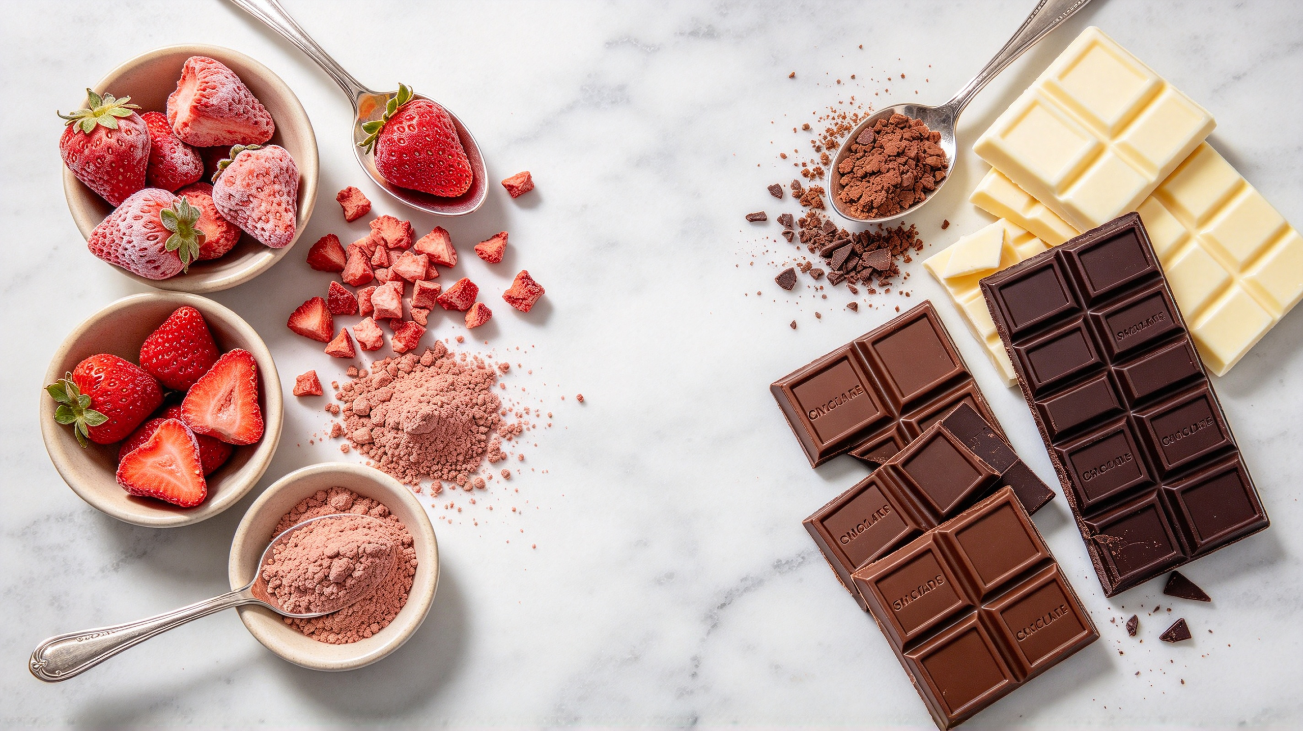 freeze dried strawberries for chocolate manufacturers in whole pieces dice and powder forms
